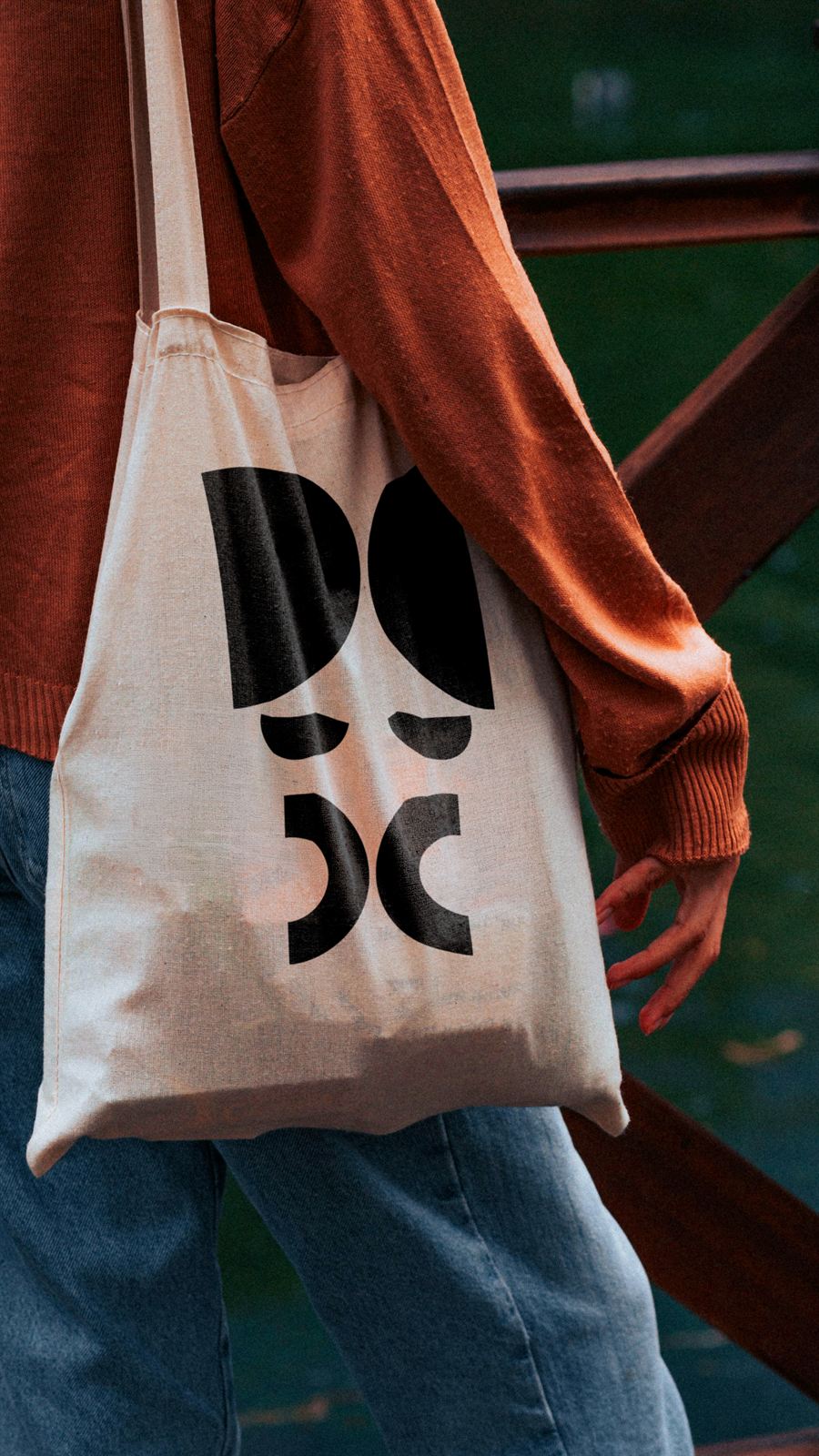 Wildhog logo mark printed on a canvas tote bag